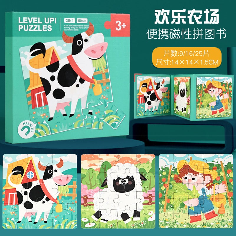 Children'S Magnetic Three-In-One Advanced Puzzle Montessori Magnetic Puzzle For Boys And Girls 0-2-3-6 Years Old Educational Toys - Image 1